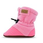 JAN & JUL Shoes for Baby Girls, Adjustable Soft Sole Booties (Watermelon Pink, Medium Toddler)