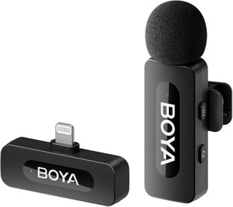 BOYA Wireless Lavalier Microphone for iPhone – 100m Range, Mini Lapel Mic for Podcast & Video