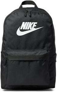 Nike Unisex-Adult Backpack, One Size, Black/Black/White, Medium, Heritage Backpack