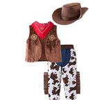 LXKIKMM May's Baby Western Cowboy Style Kids Costume Set Cosplay Costume, Brown a, 3-4years