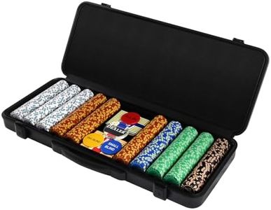 ANCHSAIL 500PCS Clay Poker Chip Set, 14g Heavy Blank Poker Chips, Professional Poker Set with Polycarbonate Chip Case, 2 Decks Cards, Poker Buttons for Texas Hold’em, Blackjack & Poker Night