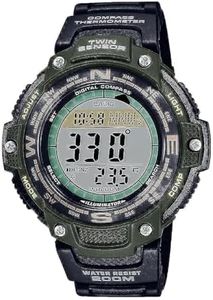 Casio Twin Sensor World Time 200M Water Resistant Digital Compass Watch, Black, Digital