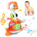 Woby Hip Hop Dancing Walking Swing Goose Musical Educational Gift Toy for 1 Year Old Toddlers Red