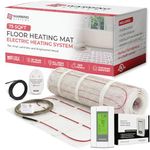 75 Sqft Mat, Warming Systems 120 V Electric Tile Radiant Floor Heating Mat with Programmable Thermostat, includes Installation Monitor and Floor Temperature Sensor