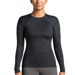 Tommie Copper Women's Pro-Grade Shoulder Support Shirt I UPF 50, Long Sleeve Compression Shirt, Upper Body & Posture Support Black