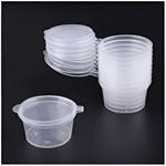 Concept4u Reusable Plastic Pots *CHOOSE YOUR SIZE* | Round Food Containers | Hinged Sauce Pots | Plastic Pots with Lids | Sauce Cups Take Away | Deli Pots | 1oz (30ml) 50 Pack