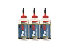 Soudal Wood Glue Pro 45P, Polyurethane Glue Waterproof D4 Glue, 750 ml, Pack of 3