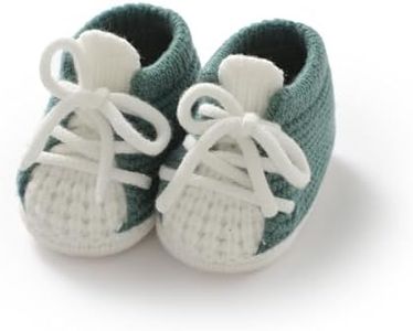 DovFanny Baby Booties Newborn Baby First Shoes Cozy Warm Knit Soft Booties for Toddler Infant Boy Girl (light green, Infant, 0 Months, Age Range, US Footwear Size System, 3 Months, Medium)