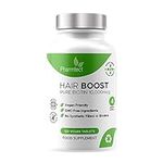 Biotin Hair Growth Supplement 10,000mcg - Enriched with Pure Biotin Hair Vitamins - Maintenance of Normal Hair - 120 Vegan Tablets UK Made by Pharmtect