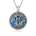 YFN Sister Gifts from Sister, Sterling Silver Tree of Life Sister Abalone/Turquoise Pendant Necklace Jewelry, Birthday Jewelry Gift Necklaces for Sisters, Sterling Silver, Cubic Zirconia