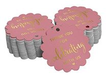 Inkdotpot Gold Foil Thank You for Celebrating with Us Bridal Shower-Baby Shower-Retirement-Wedding-Birthday Tags Favor Hang Paper Tags 100 Pieces