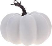 Funzhan Artificial Pumpkin Decorations 15 CM Large White Pumpkin Realistic Foam Fake Pumpkin for Farmhouse Autumn Harvest Thanksgiving Halloween Home Decor