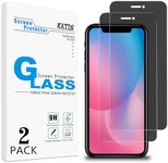 KATIN 2 Pack Privacy Screen Protector for iPhone 11, iPhone XR 6.1-Inch Anti Spy Tempered Glass Film Anti-Scratch Case Friendly