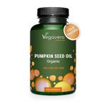 Vegavero Organic Pumpkin Seed Oil Capsules 1000 mg | Prostate Supplements | 45% Omega 6 Fatty Acids | NO Additives | Overactive Bladder & Urinary Tract Health | 180 Capsules | Vegan