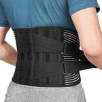 Freetoo Back Braces for Lower Back Pain Relief with 6 Stays, Breathable Back Support Belt for Men/Women for Work, Anti-Skid Lumbar Support Belt with 16-Hole Mesh for Sciatica(XL)