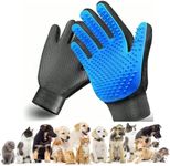 ChewPaws 2024 Pet Grooming Gloves: The Ultimate Deshedding & Hair Removal Solution for Dogs, Cats, Horses, and Rabbits! Unique Five-Finger Design for Effortless Grooming & Mess-Free Fur Removal (Blue)