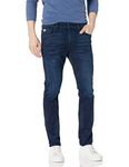 GUESS Men's Mid Rise Slim Fit Tapered Leg Jean, Ringer Wash Indigo, 32W x 32L