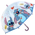 Disney Stitch Dome Umbrella for Kids Childrens Boys Girls Brolly with Safety Opening