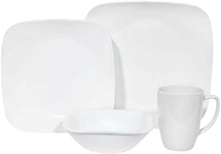 Corelle Square 16-Piece Dinnerware Set, Pure White, Service for 4