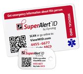 Dynotag SuperAlert™ Smart Medical ID with Detailed Online Profile; Wallet and Keychain Card kit with Lifetime Subscription