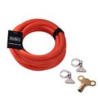 Fordle’s 5m Drain Down Hose Kit for Radiator/Heating System Repair Maintenance Servicing – Flexible TPU Rubber with 12mm Bore – Includes Radiator Bleed Key & 2 Connector Clips & 2 Storage Straps