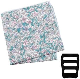 GHTIYLP Floral Pocket Squares for Men with Holder Printed Flower Mens Handkerchief Cotton Suit Pocket Hanky for Wedding