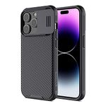 Nillkin iPhone 14 Pro Max Case with Camera Cover, CamShield Pro Case with Slide Camera Protection, Slim Fit Thin Shockproof Cover for iPhone 14 Pro Max 6.7 inches, Black (TPU)