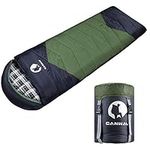 CANWAY Sleeping Bag with Compression Sack, Lightweight and Waterproof for Warm & Cold Weather, Comfort for 4 Seasons Camping/Traveling/Hiking/Backpacking, Adults & Kids Green-Flannel