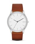 Skagen Watch for Men Jorn, Three Hand Movement, 41 mm Silver Stainless Steel Case with a Leather Strap, SKW6331