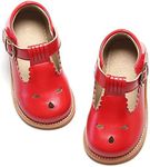 Otter MOMO Toddler/Little Girls Mary Jane Ballerina Flats Shoes Slip-on School Party Dress Shoes, D757-red, 10 Toddler