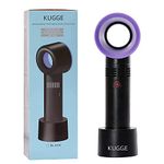 Kugge Mini Bladeless Eyelash Fan Dryer, Portable Upgraded 2000mAh Rechargeable Handheld Lash Fan for Eyelash Extension Application (Black)