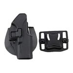 FOJMAI Airsoft Tactical Pistol Draw Right Handed Paddle Waist Belt Holster Bag for Glock 17 19 31 32 22 23 (Black)