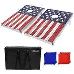 GoSports American Flag Cornhole Bean Bag Toss Game Set (8 Bags per Pack), 3 x 2-Feet