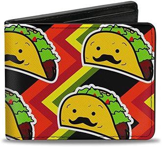 Buckle-Down womens Buckle-down Pu Bifold - Taco Man Bi Fold Wallet, Multicolor, 4.0 x 3.5 US