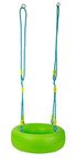 Small Foot 10875 Tyre Made of Weatherproof Material, Resilient up to Two Persons or max. 100kg, Safe Swing Fun for Children from 3 Years and up, Green