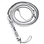 Genuine & Real Cow Hide Leather Bullwhip 12 Plait 10 Foot Bull Whip Black & White, Black & White, 8 Foot