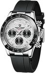 BY BENYAR PAGANI DESIGN Fashion luxury Diamond Rainbow Automatic Men Mechanical Wristwatches chronograph military Skeleton 40mm watches gifts for men, 1644-Silver-White, Chronograph,Mechanical