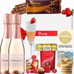 Prosecco Gifts for Women - Pink Prosecco and Chocolate Gift Set, Biscuits, Wafers - Wine Gift Hampers for Women, Birthday Hampers for Women, Prosecco Gift Set, Wine Gifts for Women