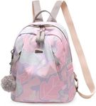 MOCA Fashionable Casual Nylon Backpack for Womens Girls M Size Multipurpose BagPack Travel, Casual, College, Office, Work, Diwali Gift Bag Women (Pink)