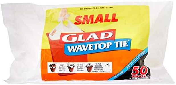 Glad Wavetop Tie, Bin Liners, Small, 50 Count