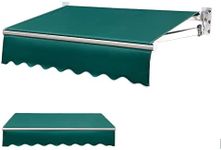 ITALS Manual Retractable Awning Sun Shade Patio Awning Cover Outdoor Patio Canopy Deck Awnings with Manual Crank Handle, Motorized Patio Retractable Awning, green 2 * 1.5m green