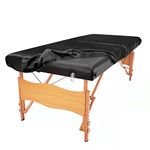 Massage Table Protective Cover,Silky Fitted sheet,Stain-Resistant,Reusable,Machine Washable Spa Bed Sheet(Massage Table Not Included) (black)…