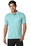 Peter England Men's Regular Fit Polo Shirt (PEKWORGP397160_Turquoise