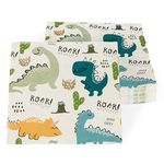 PARTY GO 40 Pieces Roar! Dinosaurs Napkins Paper Napkins with 4-Kind Dinosaur for Dinosaur Theme Party Birthday Baby Shower Decoration Supplies Girls Boys Kids, 6.5 x 6.5 Inches