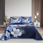 DJY 3 Pieces Quilt Set King Navy Bl