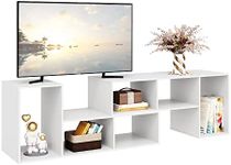 DEVAISE TV Stand, Deformable TV Stand up to 75 Inch TV, Modern Entertainment Center with 3 Pieces Cabinets, Gaming Media TV Console for Living Room, Bedroom, White