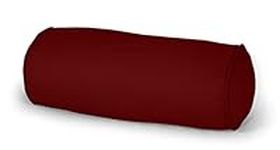 CHILIMILII Round Cervical Roll Bolster Pillow with Removable & Washable Cotton Cover, Round Pillow for Lower Back, Knees, & Neck Support, Great for Massage and Yoga (Medium(15x45cm), Red)