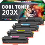 Cool Toner Compatible Toner Cartridge Replacement for HP 203X 203A CF540A CF540X Color Laserjet Pro MFP M281fdw M254dw M281fdn M281cdw M280nw M254nw M254dn M281 M254 (Black Cyan Yellow Magenta, 4Pack)