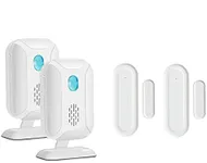 GREENCYCLE Wireless Door Open Welcome Entry Chime Security Driveway Alarm Receiver & Detector Kit (Long Operating Range 918ft, 36 Melodies, 4 Volume Levels, 5 Modes) - 2 Receiver 2 Magnetic Sensor