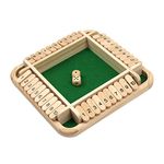 CA Mode Shut The Box Game, Dice Board Toy 2-4 Players Wooden Board Games 10 Numbers 4 Sided Flop Game Kids Adults Indoor Smart Math Table Game